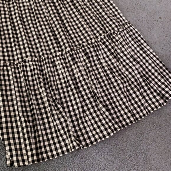 NWT CROWN & IVY BLACK & WHITE GINGHAM TIERED DRESS - SIZE L - Picture 6 of 7